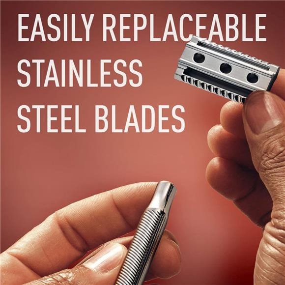 Gillette Safety Razor with Chrome Plated Handle and 5Platinum Coated Double Edge - Picture 3 of 6